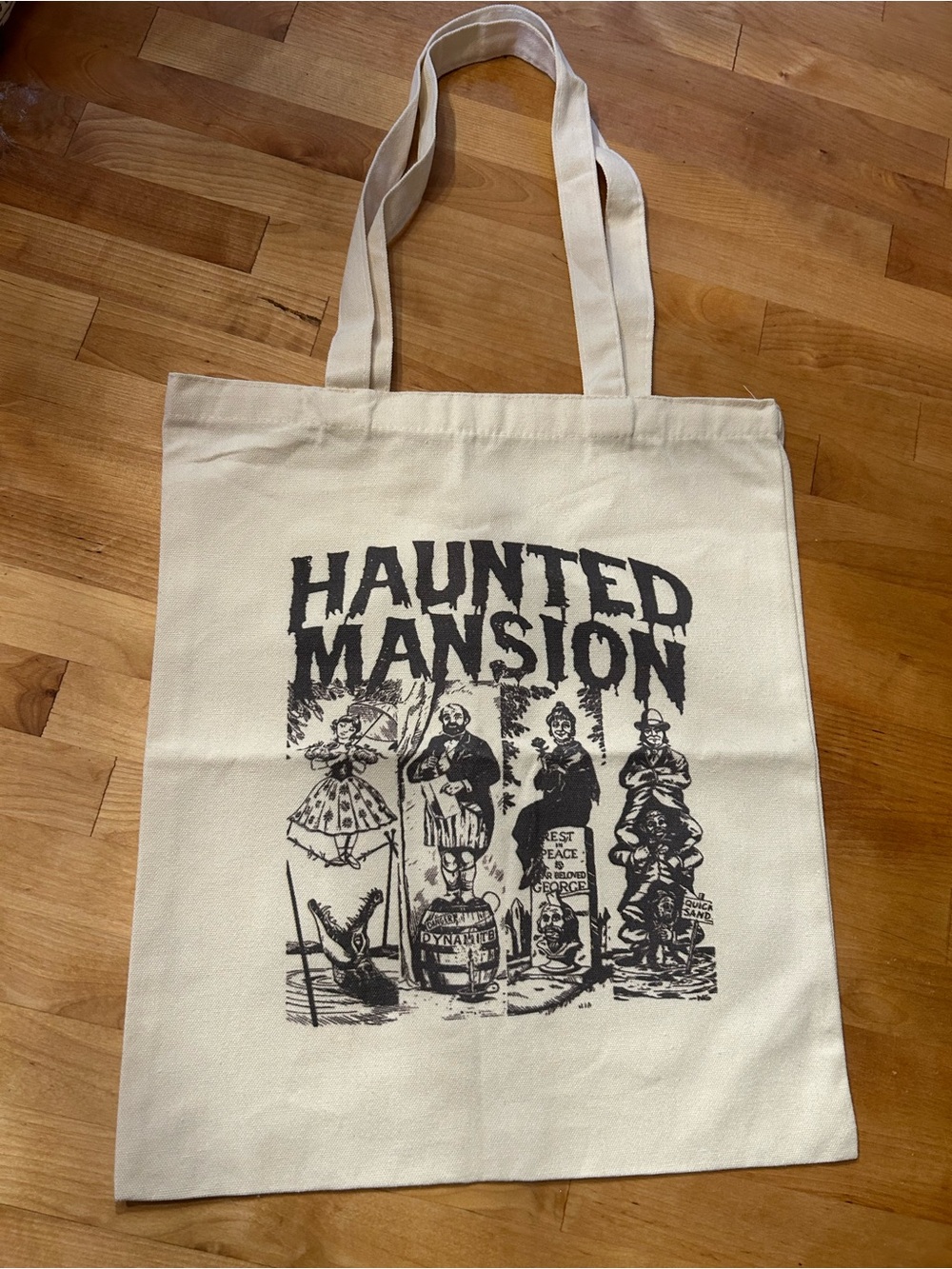 Disney Haunted Mansion Stretching Portraits Canvas Graphic Tote Bag